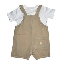 Load image into Gallery viewer, BEE embroidered dungaree set I milk&amp;black