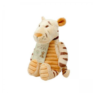 The fun-loving Tigger 20cm soft toy makes the perfect first companion for baby. Based on the character featured in A.A Milne's heart-warming Tales from the Hundred Acre Wood storybooks this classically-styled cuddly toy is made from the highest quality, textured plush fabric with beautifully embroidered features.  The adorable Tigger soft toy is perfect for baby to snuggle up with and makes a great newborn gift.